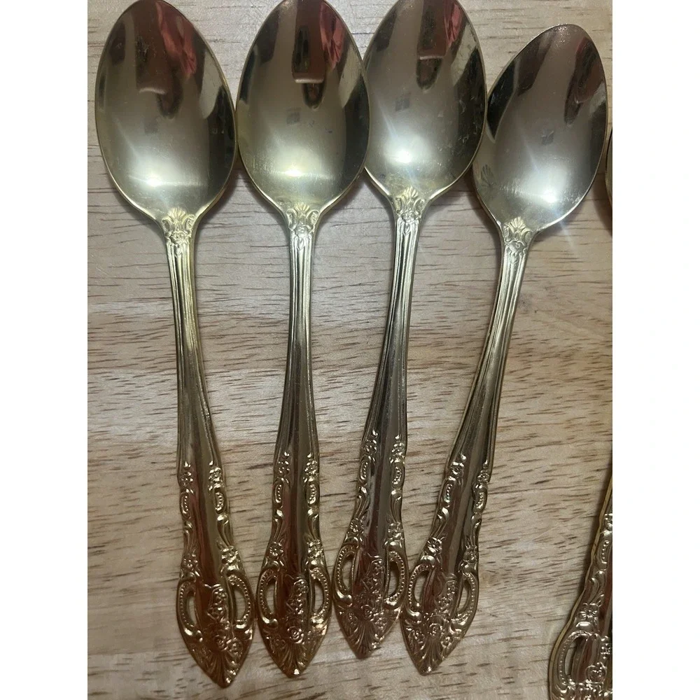 Hampton Forge Pierced Rose‎ Versailles Gold Flatware Service for 4- 20 Piece Set